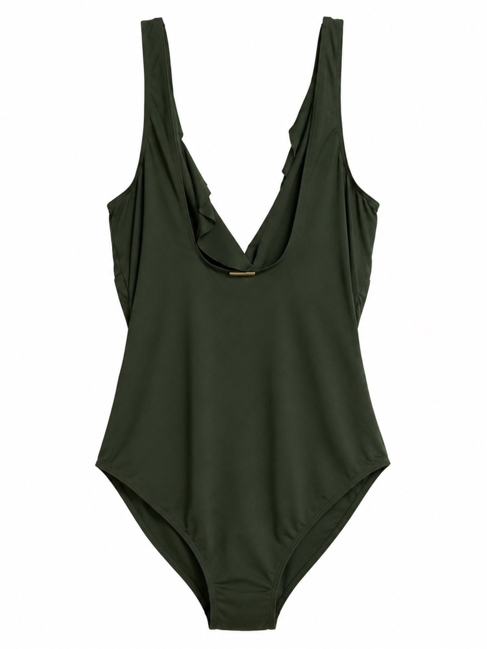 Ralph Lauren Olive Green One-Piece Swimsuit Size 16 (0260) - Picture 2 of 6